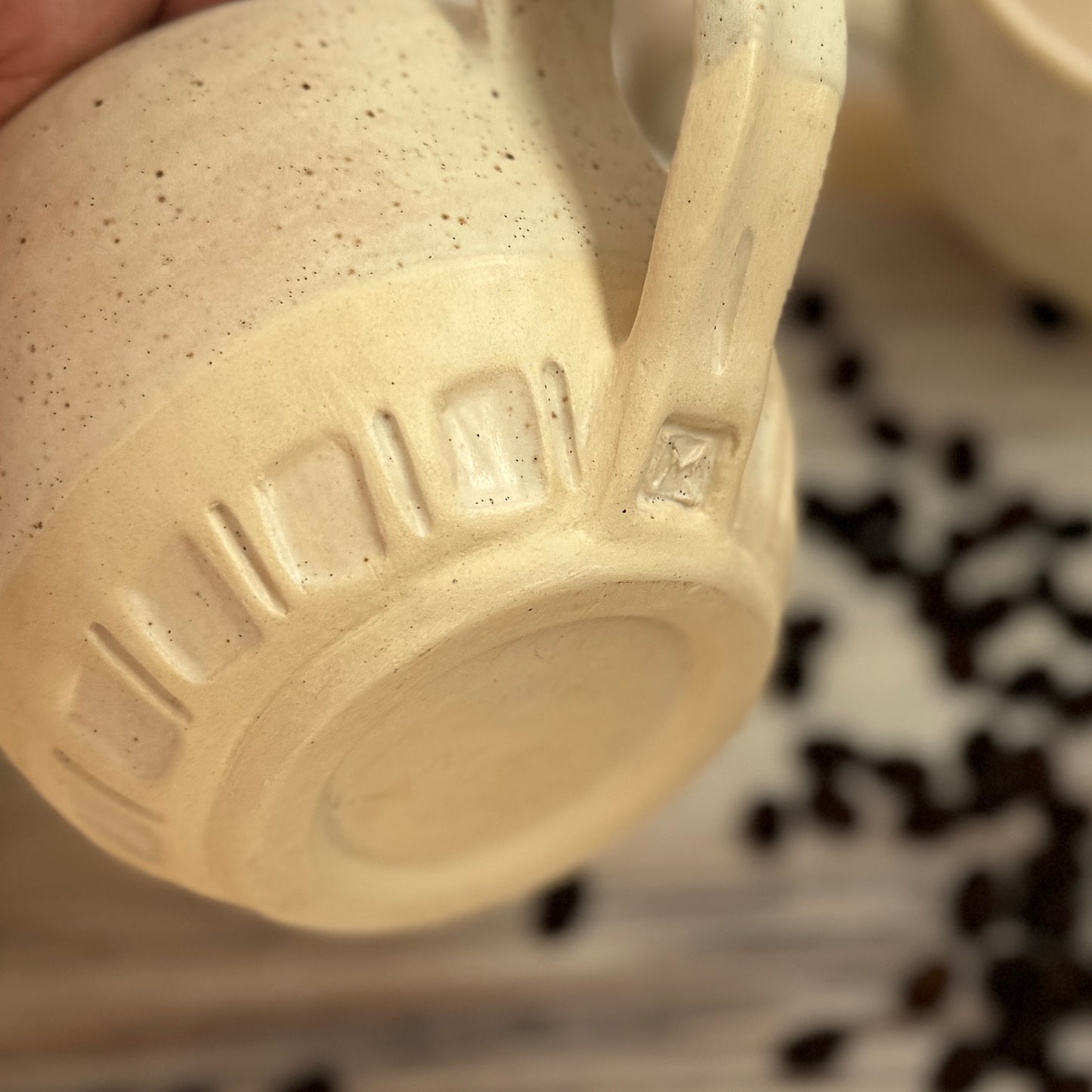 Mugs: Carved Creamy White