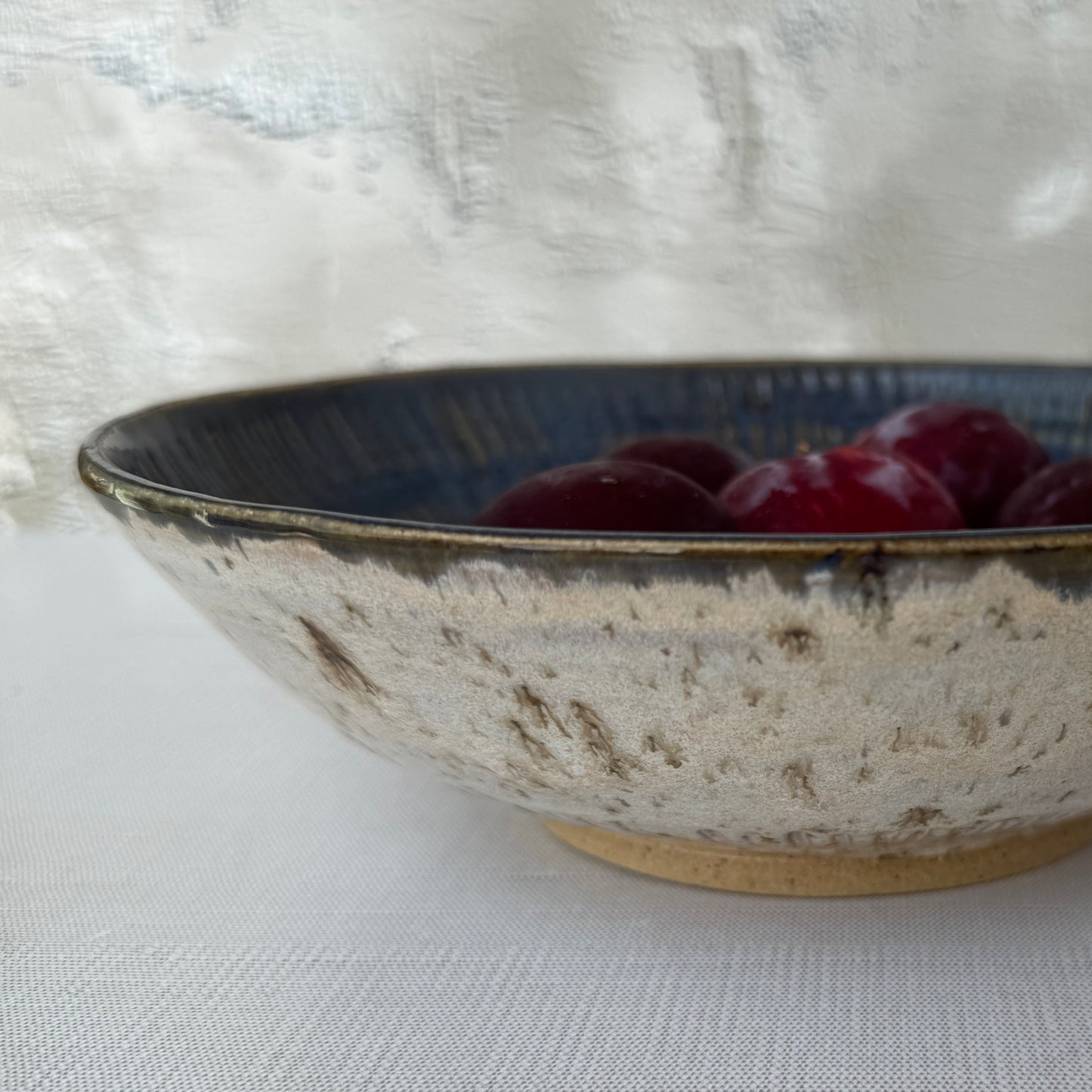 Bowl: Blue Carved