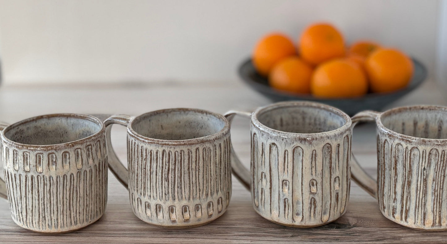 Mugs: Honey Carved (set of 4)