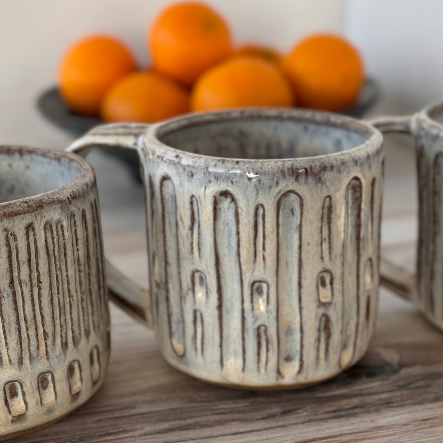 Mugs: Honey Carved (set of 4)