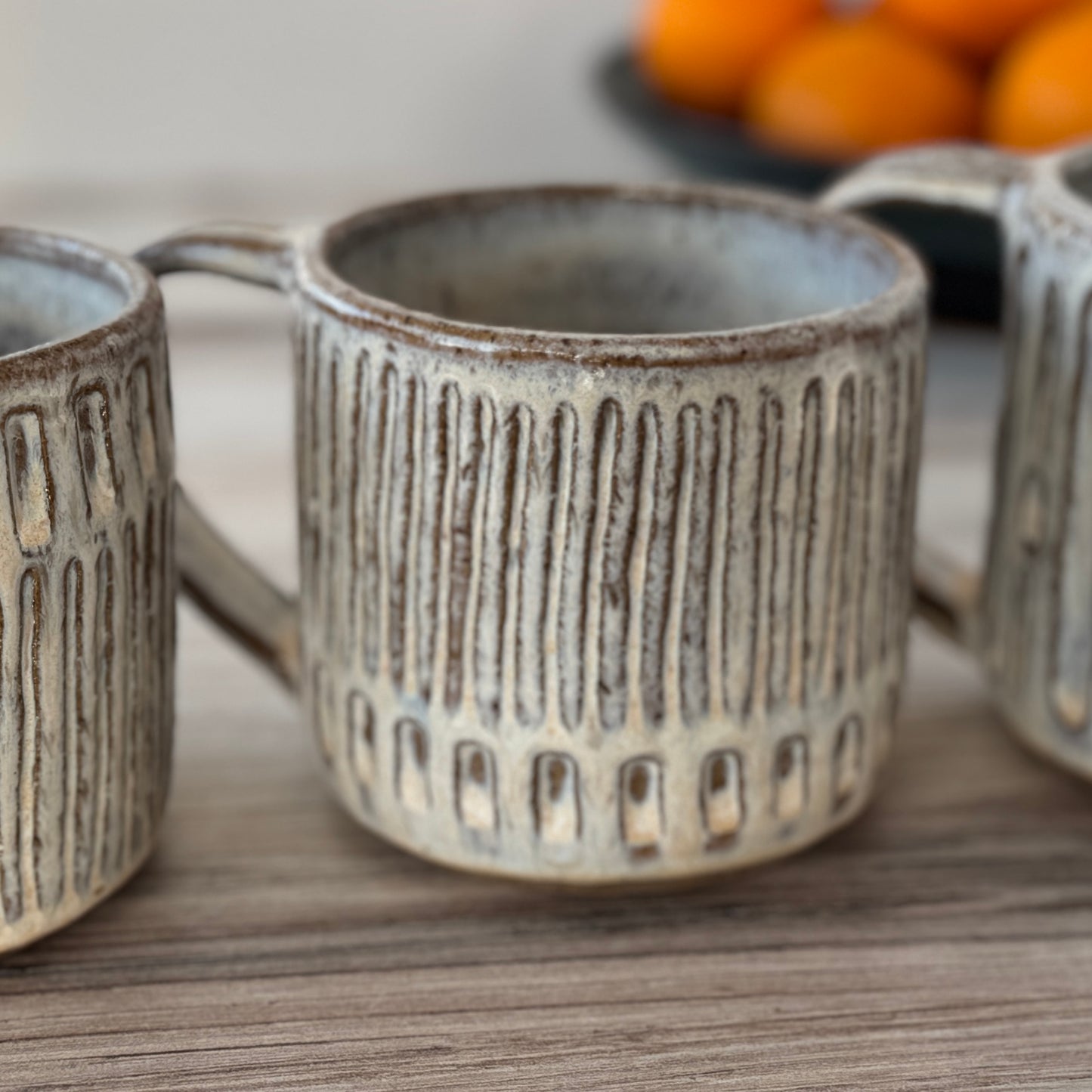 Mugs: Honey Carved (set of 4)