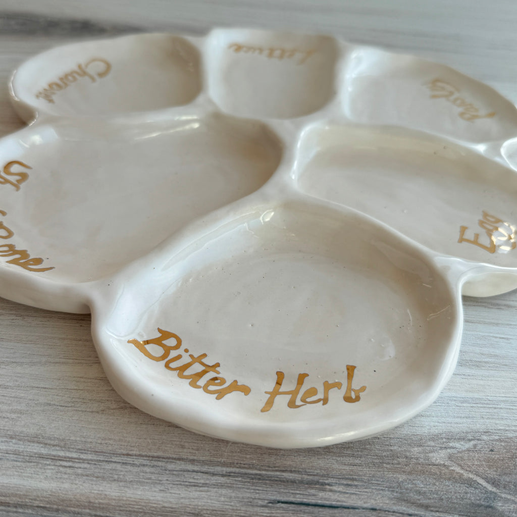 Seder Plate: White & Gold