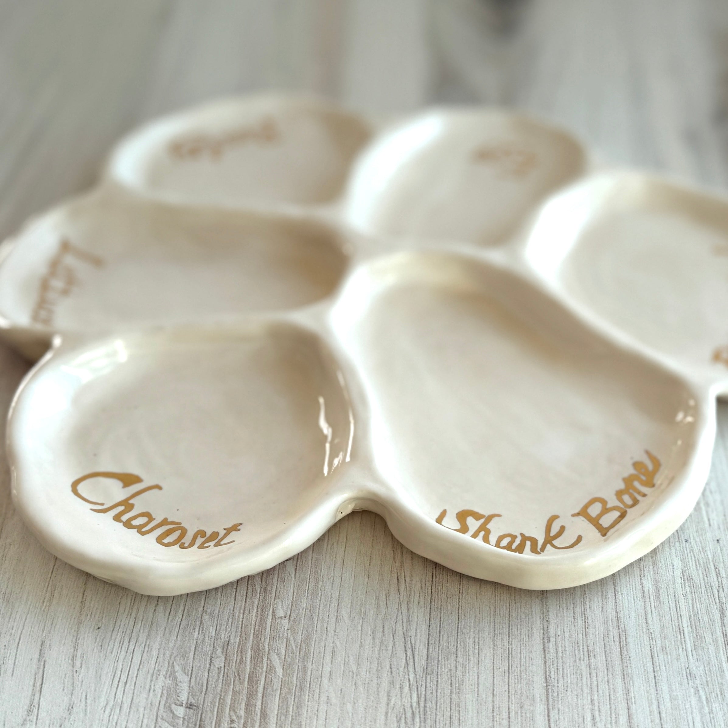 Seder Plate: White & Gold