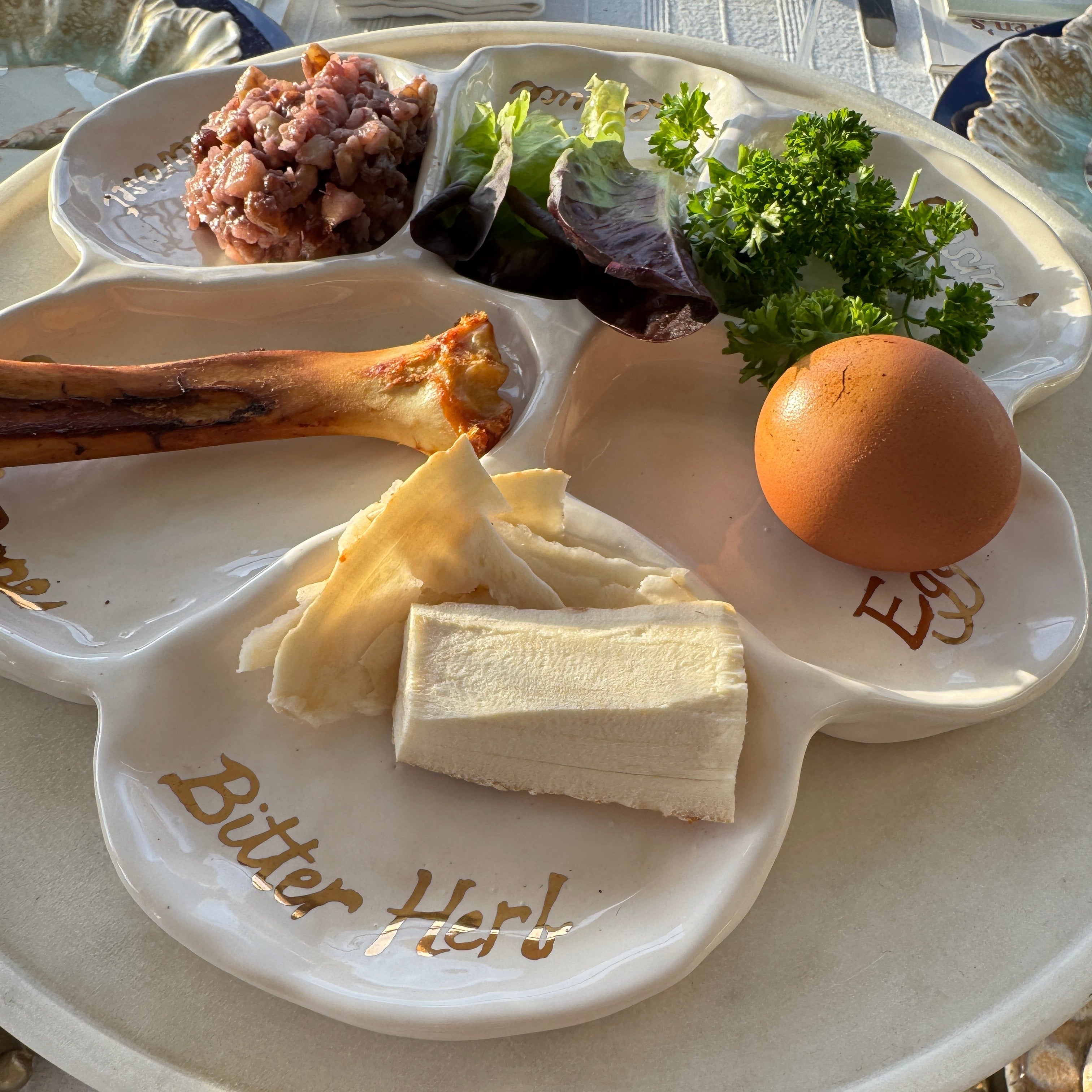 Seder Plate: White & Gold