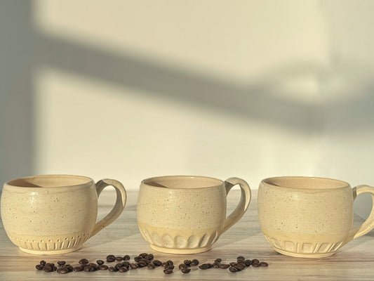 Mugs: Carved Creamy White