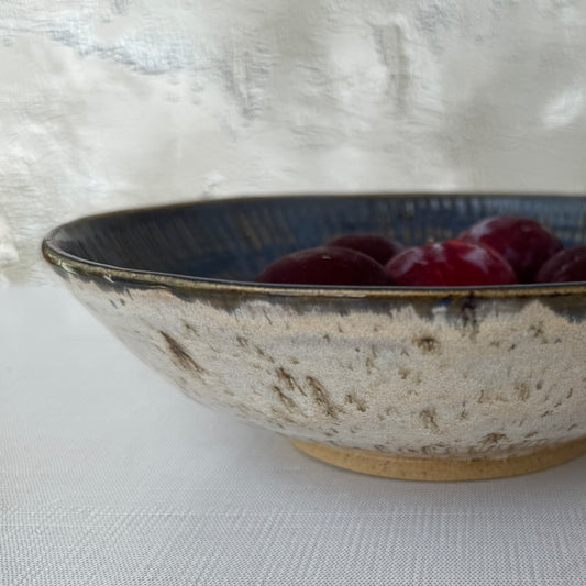 Bowl: Blue Carved