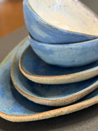 Bowl & Plate: Capri Blue Pebble collection