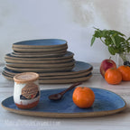 Bowl & Plate: Capri Blue Pebble collection