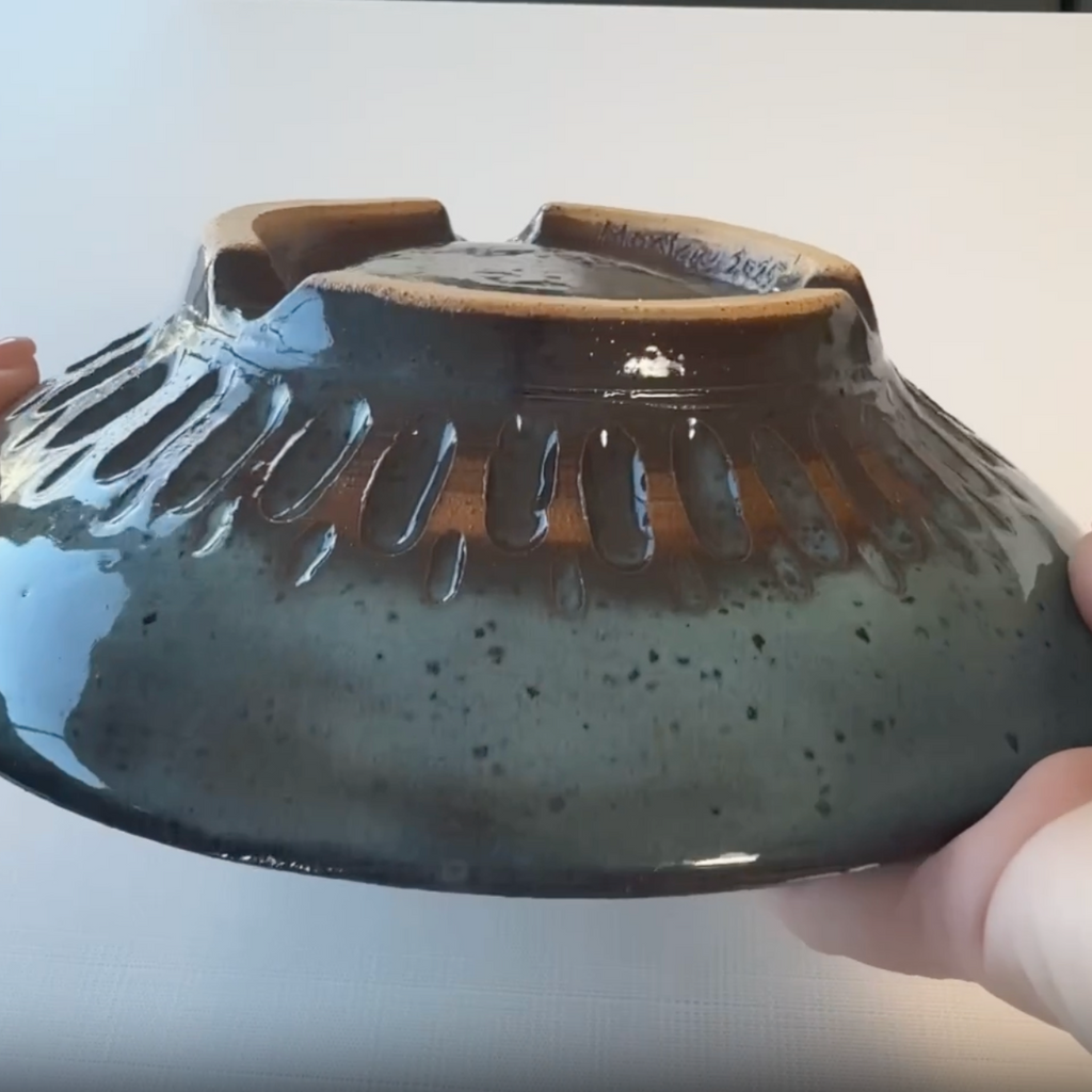 Bowl: Blue Footed & Carved